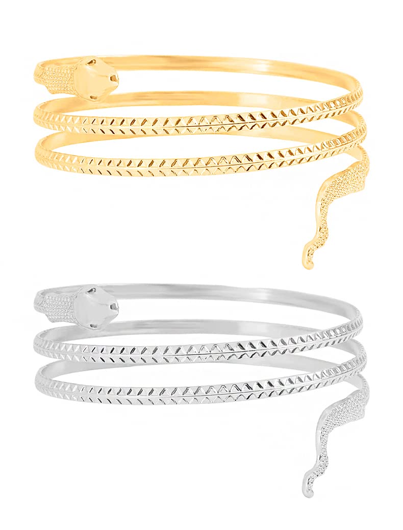Yellow Chimes Bracelet for Women and Girls Cuff Kadaa Bracelets for Women and Girls | Dual Tone Snake Designed Hand Cuff Kadaa Bracelet | Birthday Gift For girls and women Anniversary Gift for Wife