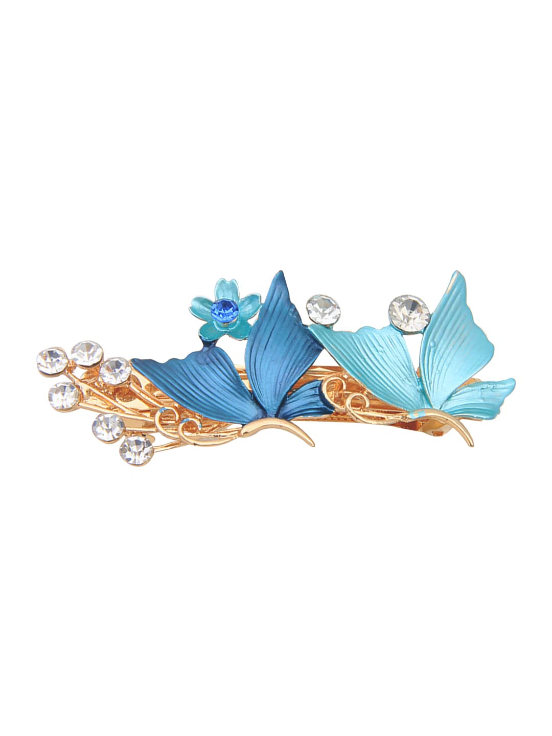 Yellow Chimes Hair Clips for Women Girls Barrette Hair Clips for Women Hair Accessories for Women Enameled Butterfly Clips for Women Blue French Barrette Hair Clips for Women and Girls Gift For Women & Girls