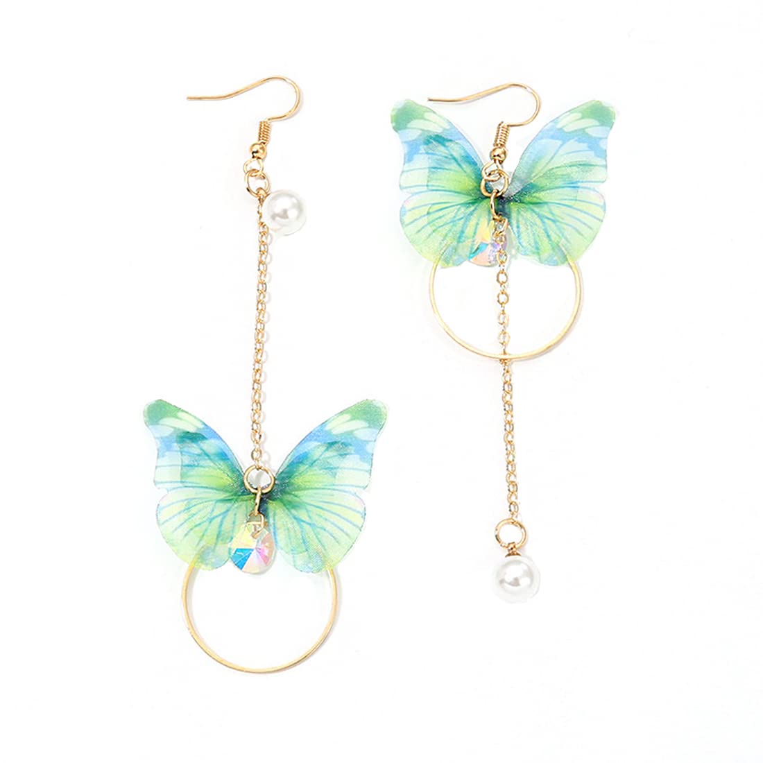 Yellow Chimes Earrings For Women Green Butterfly Attached Dangle Drop Earrings For Women and Girls