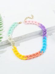 Yellow Chimes Necklace For Women Multicolor Linked Chain Designed Necklace For Women and Girls