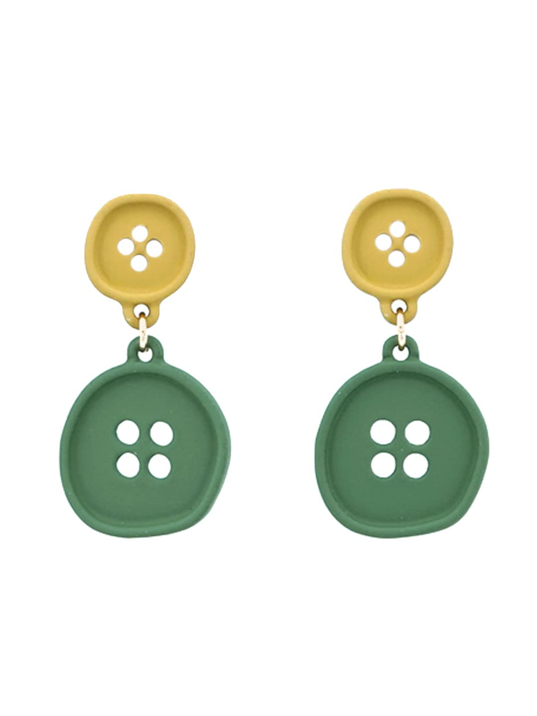 Yellow Chimes Earrings for Women and Girls Drop Earrings for Girls | Multicolor Shirt Button Designed Drop Earrings | Birthday Gift for girls and women Anniversary Gift for Wife