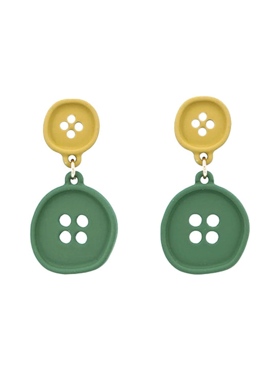 Yellow Chimes Earrings for Women and Girls Drop Earrings for Girls | Multicolor Shirt Button Designed Drop Earrings | Birthday Gift for girls and women Anniversary Gift for Wife