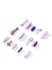 Melbees by Yellow Chimes Hair Clips for Girls Kids Hair Clip Hair Accessories For Girls Cute Characters Pretty Tiny Hair Clips for Baby Girls 14 Pcs Purple Alligator Clips for Hair Baby Hair Clips For Kids Toddlers
