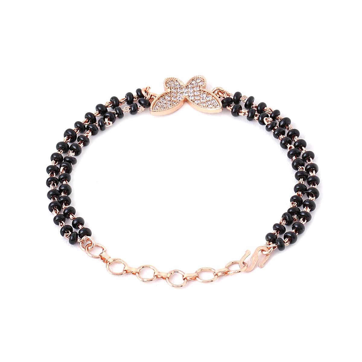 Black Stone-Studded, Bangle-Style Bracelet