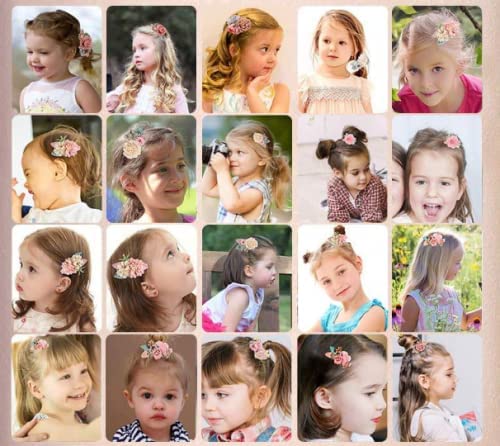 Melbees by Yellow Chimes Hair Clips for Girls Kids Hair Accessories for Girls Baby's Hair Clip Cute 2 PCS Multicolor Floral Alligator Hair Clips For Hair Alligator Clips for Girls Kids Teens Toddlers