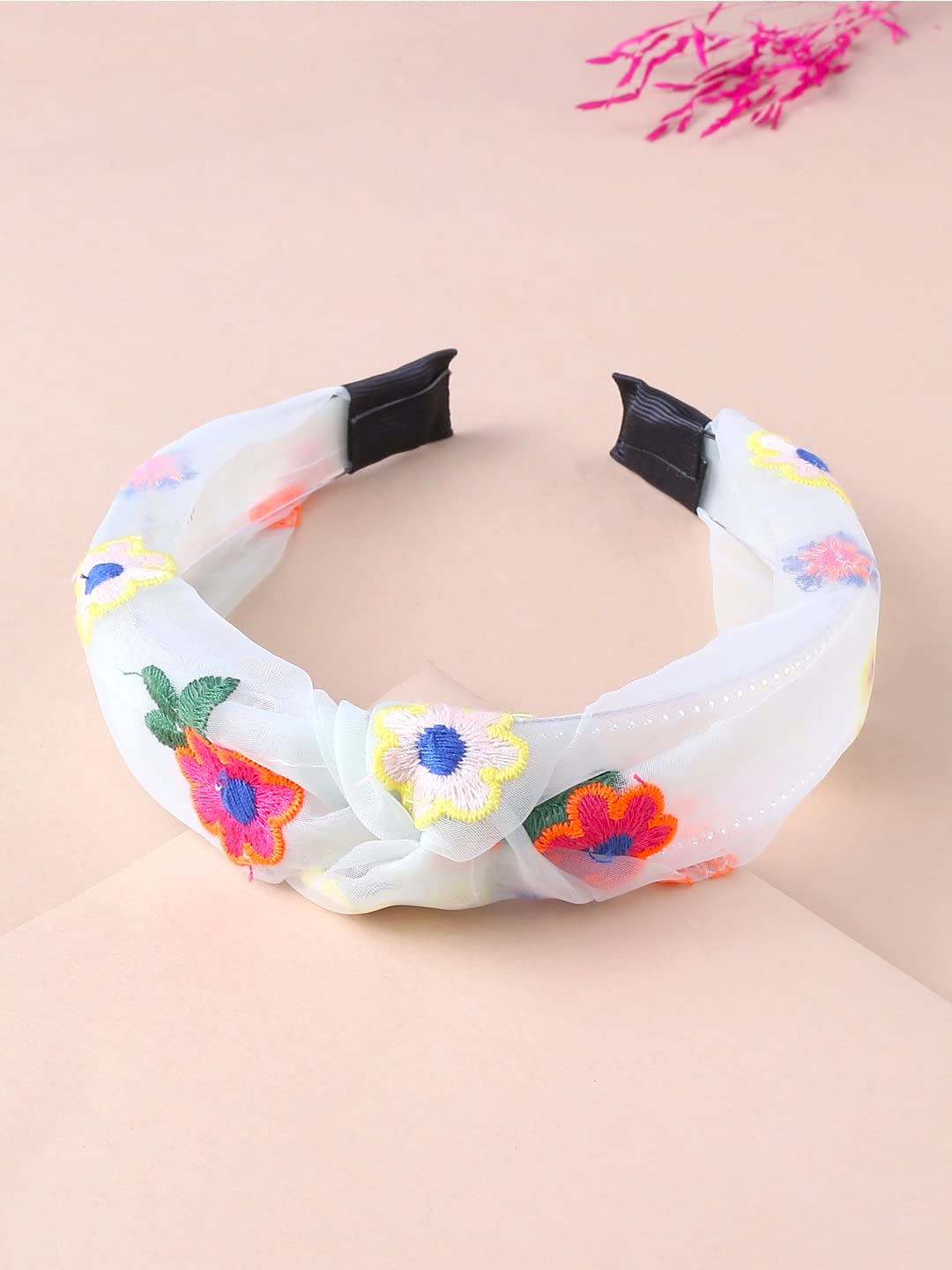 Yellow Chimes Hair Band for Women Girls Hair Accessories for Women Solid Headband for Women Knot Fabric Hair Band for Girls Floral Headband Cross Knot Hair Bands Elastic Hair Accessories for Women