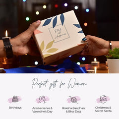 Yellow Chimes Gift Set for Women | Combo of Crystal Stud Earrings and Candle (Arabian Wood, 60gm) | Birthday Gift, Anniversary Gift, Rakhi Gift, Valentine Gift, Secret Santa Gifts