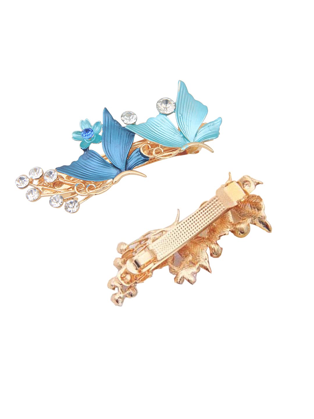 Yellow Chimes Hair Clips for Women Girls Barrette Hair Clips for Women Hair Accessories for Women Enameled Butterfly Clips for Women Blue French Barrette Hair Clips for Women and Girls Gift For Women & Girls