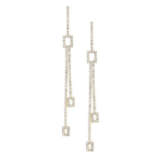 Yellow Chimes Earrings For Women Gold Tone Crystal Studded Long Elegant Chain Dangler Earrings For Women and Girls