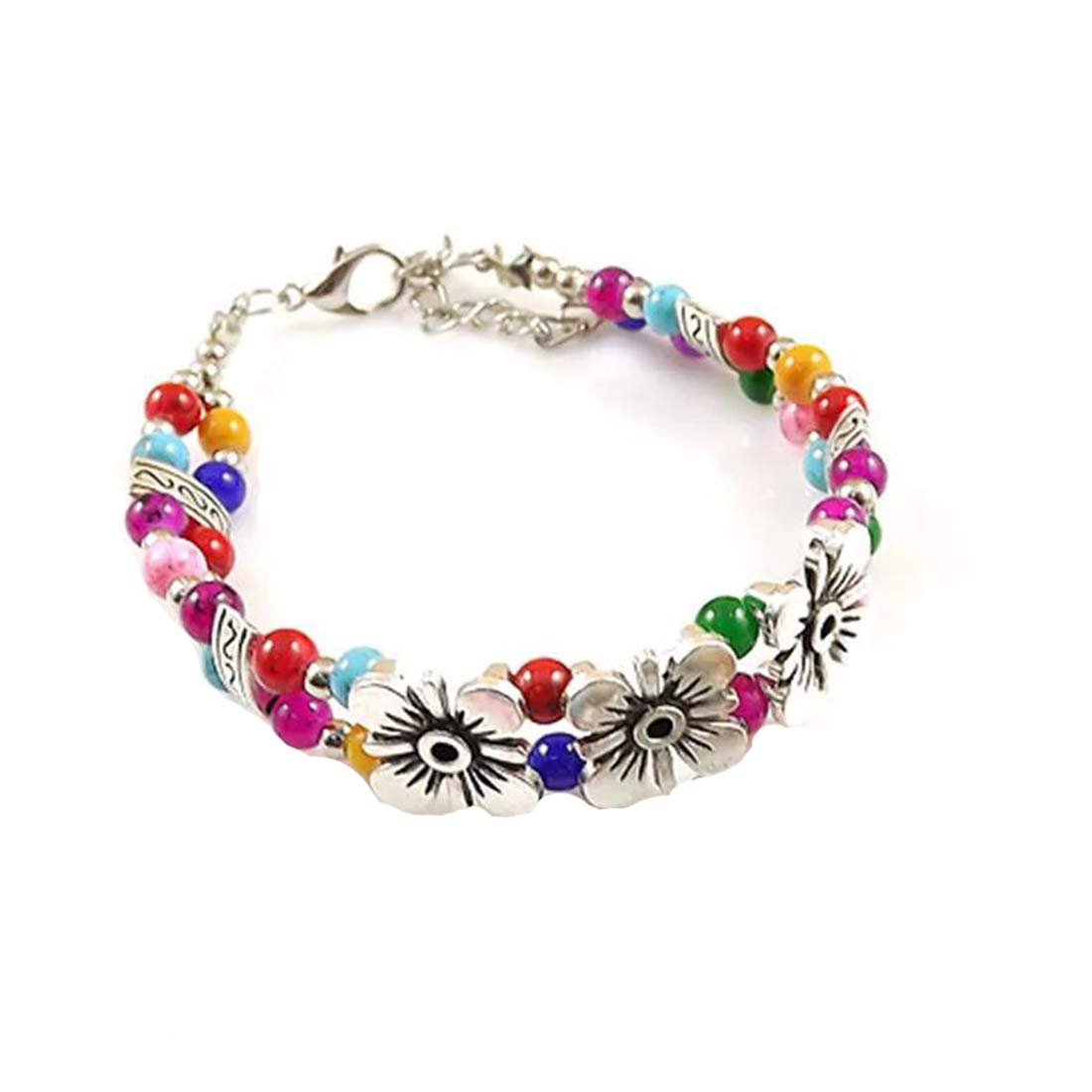 Yellow Chimes Classic Handmade Ethnic Floral Design Bohemian Multicolor Beads Vintage Bracelet For Women and Girl's