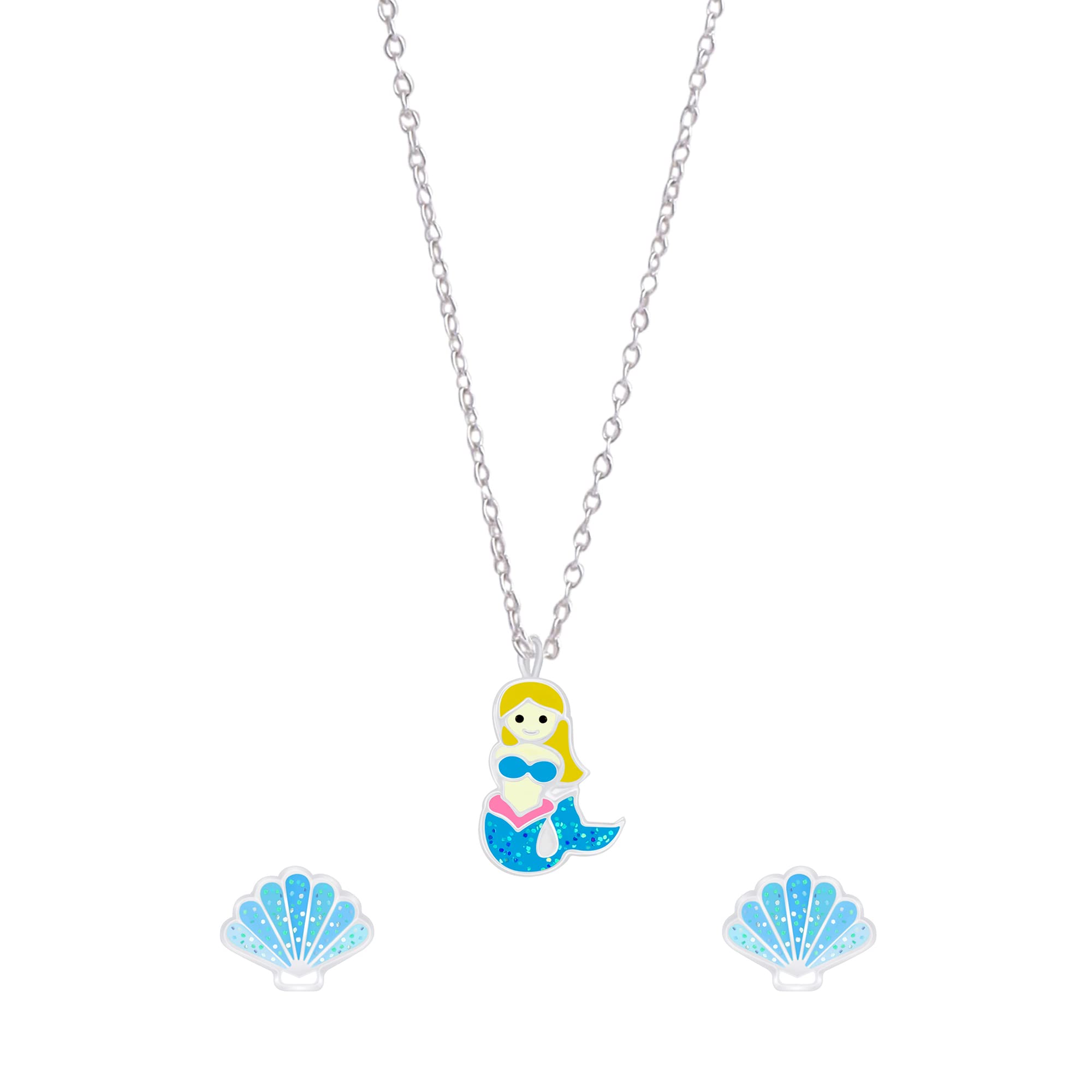 Raajsi by Yellow Chimes 925 Sterling Silver Pendant Set for Girls & Kids Melbees Kids Collection Mermaid Design | Birthday Gift for Girls Kids | With Certificate of Authenticity & 6 Month Warranty