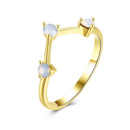 Yellow Chimes Creative Opal Band Ring for Women&Girls