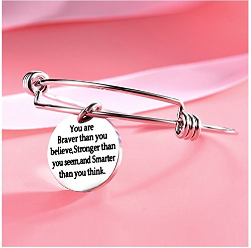 Yellow Chimes Bracelet for Women Inspirational Message Engraved Never Fading Stainless Steel Adjustable Charm Bracelet for Girls and Women