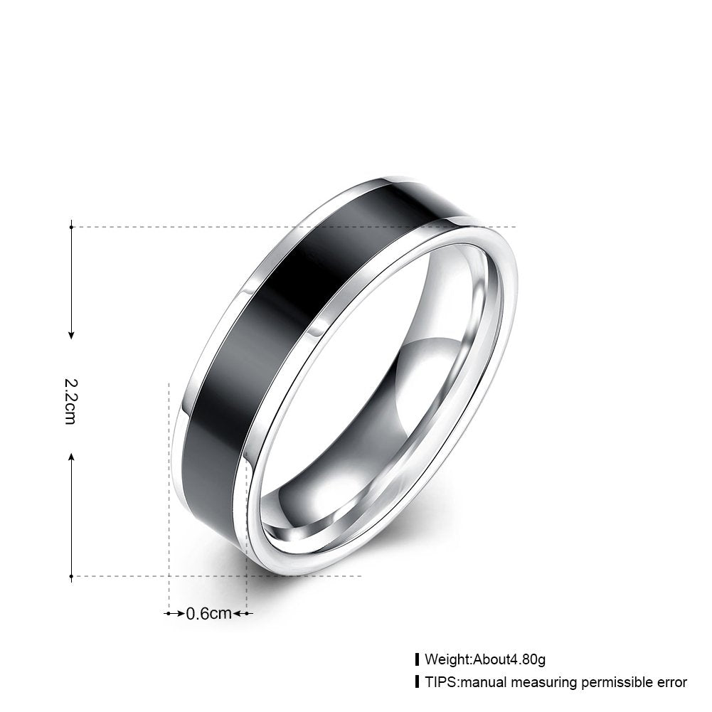 Yellow Chimes Rings for Men Black Band Ring Noble Men Band Style Titanium Steel Ring for Men & Boys. (10)