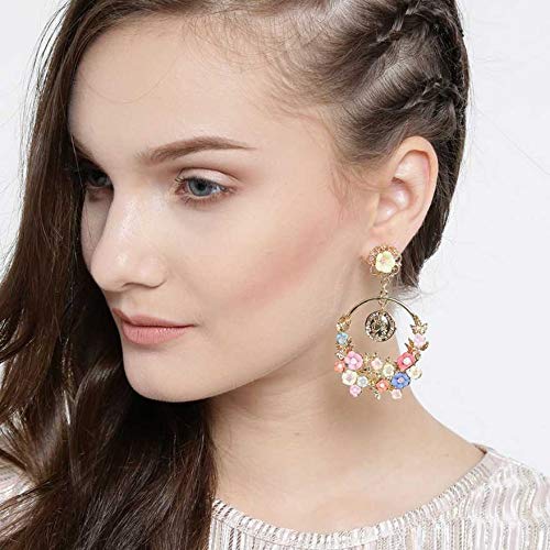 14K Rose Gold Diamond Cut Sweetgrass Dangle Earrings - Gold Creations