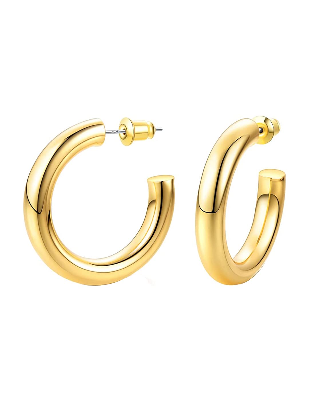 Yellow Chimes Hoop Earrings for Women Gold Plated Half Hoop Earring for Women and Girls