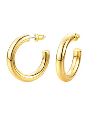 Yellow Chimes Hoop Earrings for Women Gold Plated Half Hoop Earring for Women and Girls