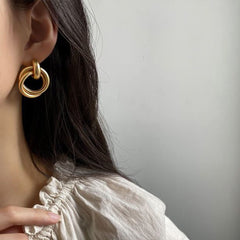 Yellow Chimes Drop Earrings for Women Combo of 3 Pairs Gold Plated Geometric Shaped Drop and Stud Earrings for Women and Girls.