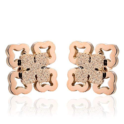 Yellow Chimes Western Style Stainless Steel Never Fading Stardust Earrings for Women & Girls (Rose Gold)