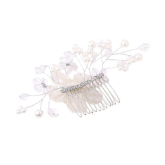 Yellow Chimes Comb Pin for Women Hair Accessories for Women Floral Comb Clips for Hair for Women White Pearl Hair Pin Bridal Hair Accessories for Wedding Side Pin / Comb Pin / Juda Pin Accessories for Women