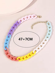 Yellow Chimes Necklace For Women Multicolor Linked Chain Designed Necklace For Women and Girls