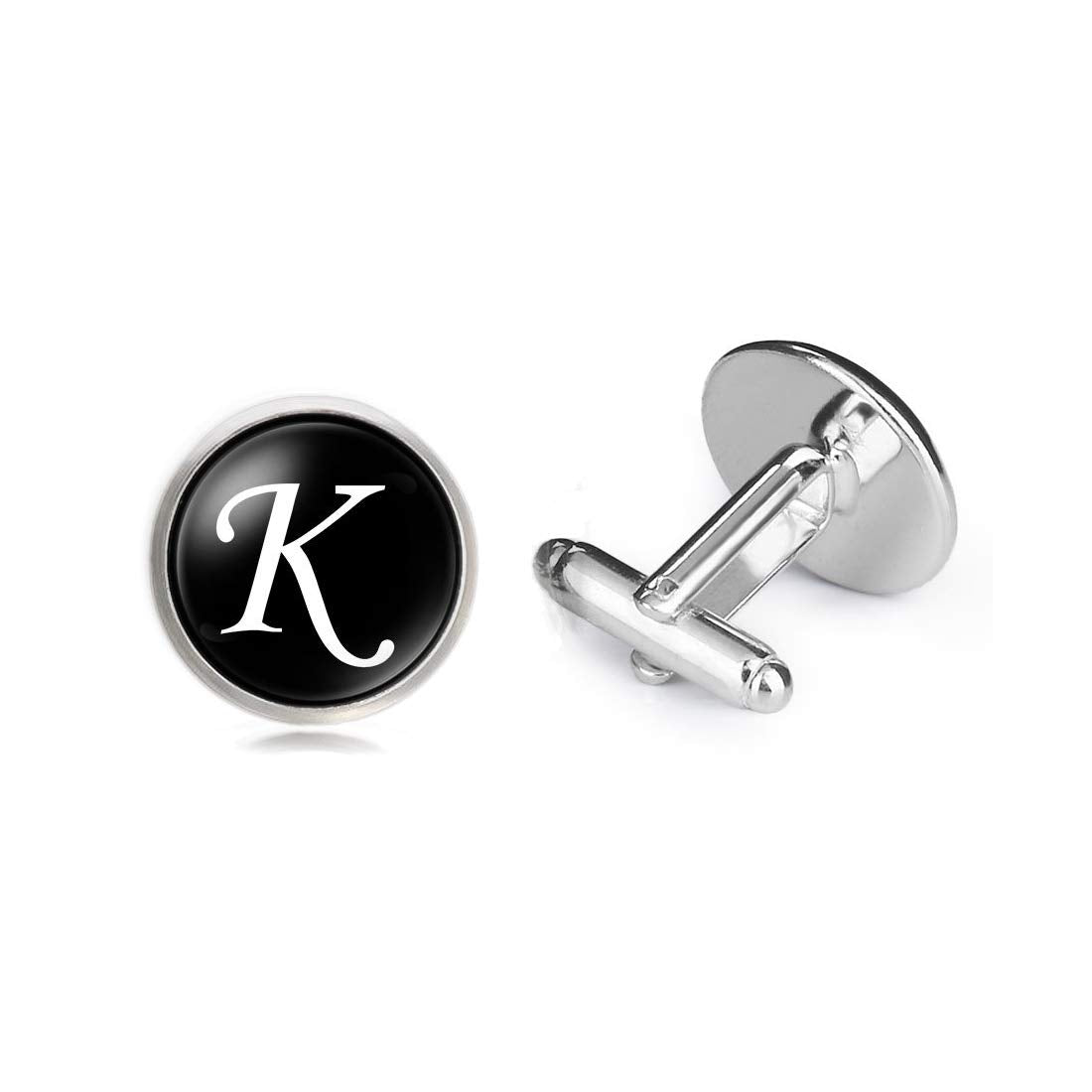 Yellow Chimes Exclusive Collection Alphabet K Statement Stainless Steel Cufflinks for Men (K Cuff Links)