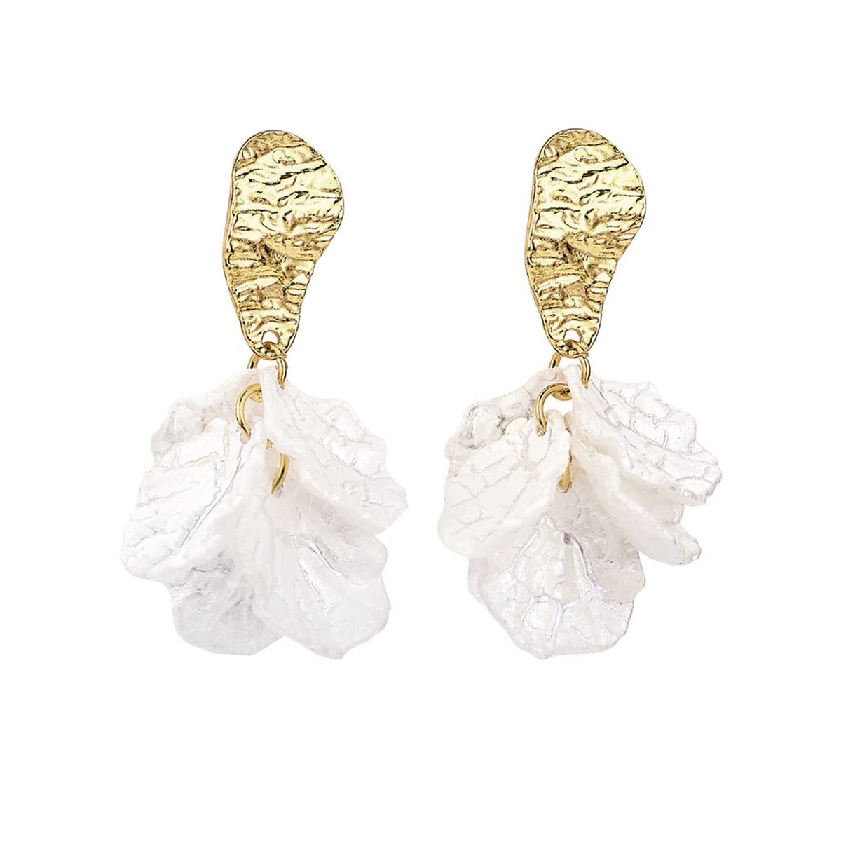 Yellow Chimes Earrings For Women White color Floral Shaped Pearl Drop Earrings For Women and Girls