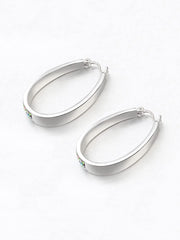 Yellow Chimes Hoop Earrings for Women Silver Plated Multicolor Crystal Studded Hoop Earrings for Women and Girls