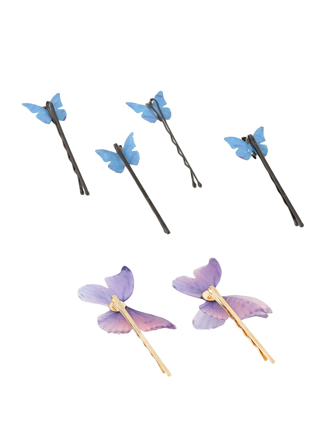 Melbees by Yellow Chimes Hair Pins for Girls Kids Hair Accessories for Girls Hair Pin 7 Pcs Butterfly Bobby Pins for Hair Multicolor Charm Hairpin Bobby Hair Pins for Girls Kids Teens Toddlers