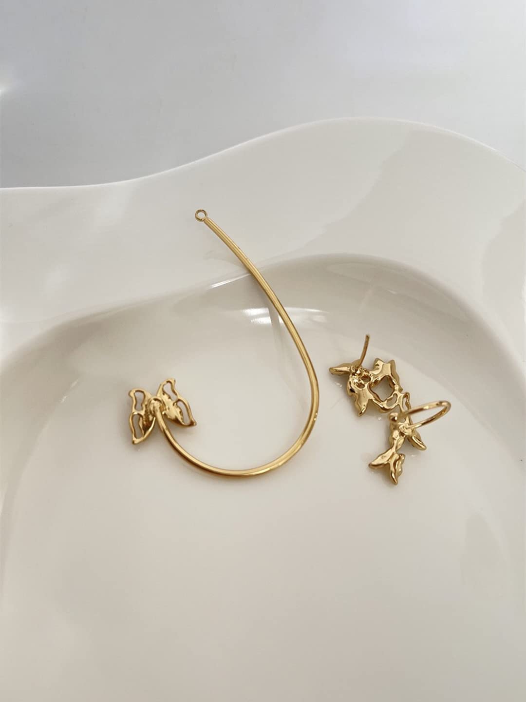 Kairangi Earrings for Women and Girls Fashion Gold Ear Cuff | Gold Toned Ear Cuff | Butterfly Cartilage Ear Clips Earrings | Birthday Gift for Girls and Women Anniversary Gift for Wife