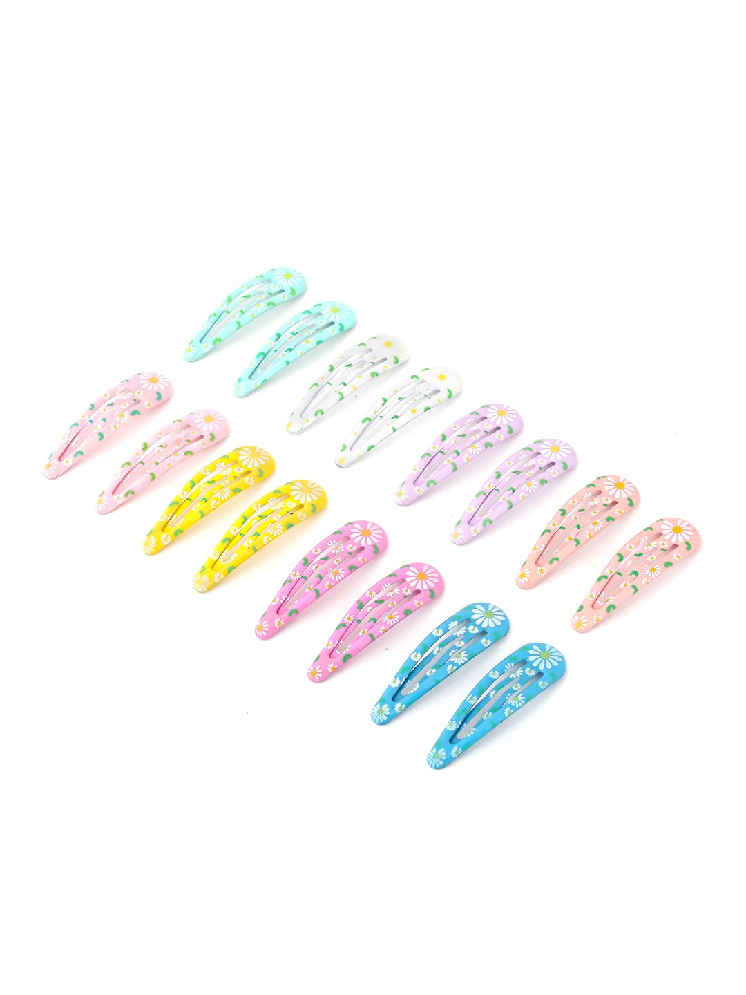 Melbees by Yellow Chimes Hair Clips for Girls Kids Hair Clip Hair Accessories for Girls Baby's 16 Pcs Multicolor Snap Hair Clips for Kids Tic Tac Clips Hairclips for Baby Teens Toddlers (Design 14)