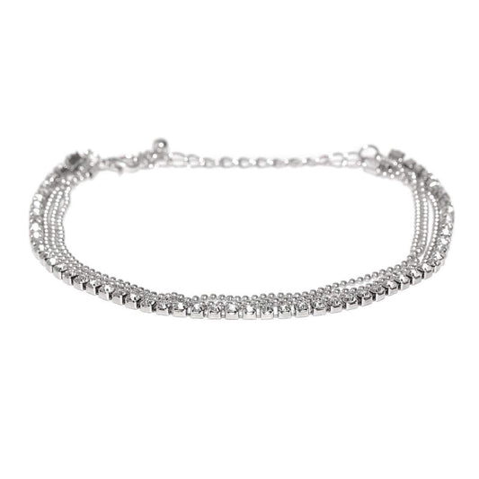 Yellow Chimes Anklets for Women Fashion Crystal Anklets Silver Plated Chain Crystal Anklet for Girls and Women.