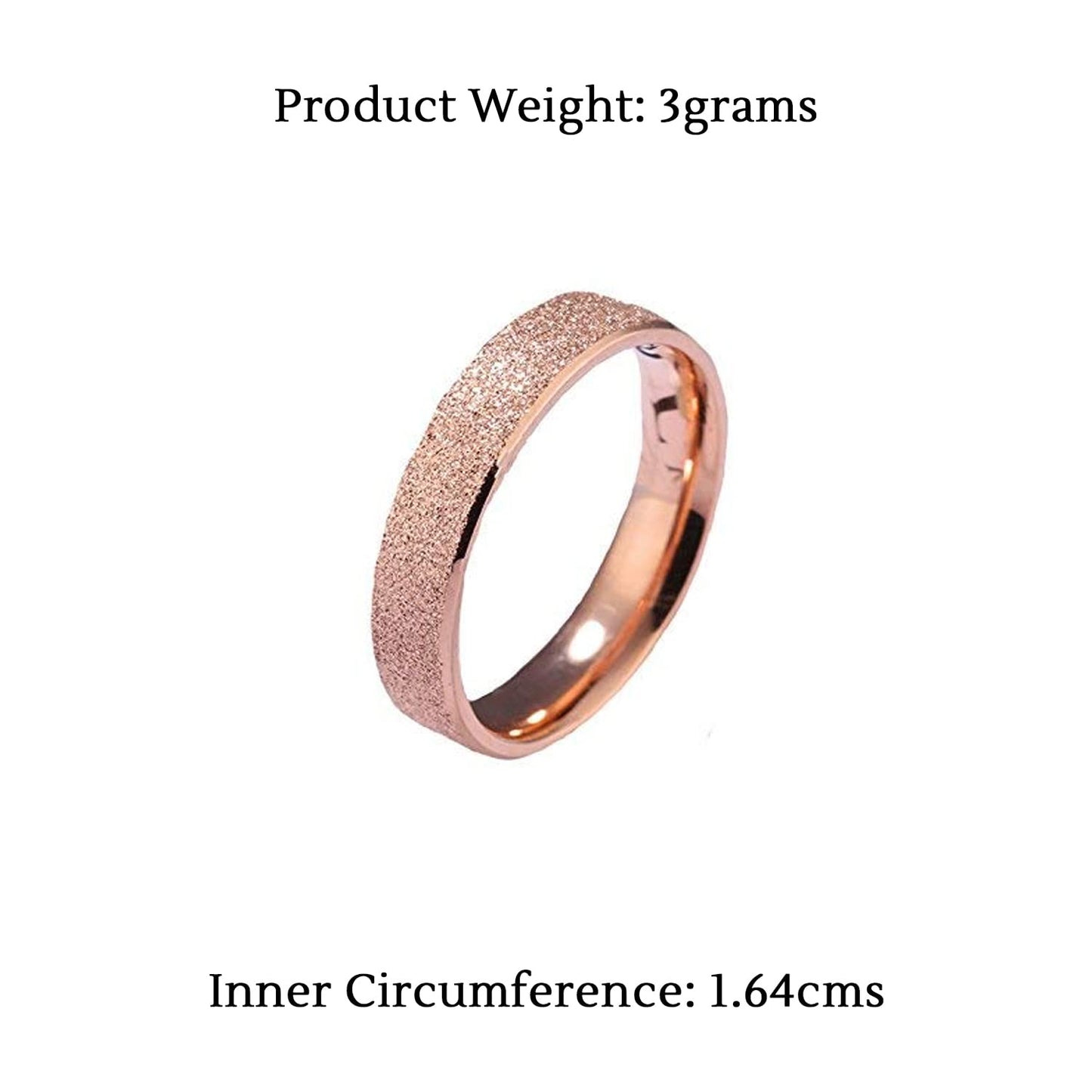 Yellow Chimes Dazzling Stardust Rose Gold Stainless Steel Ring for Girls & Women