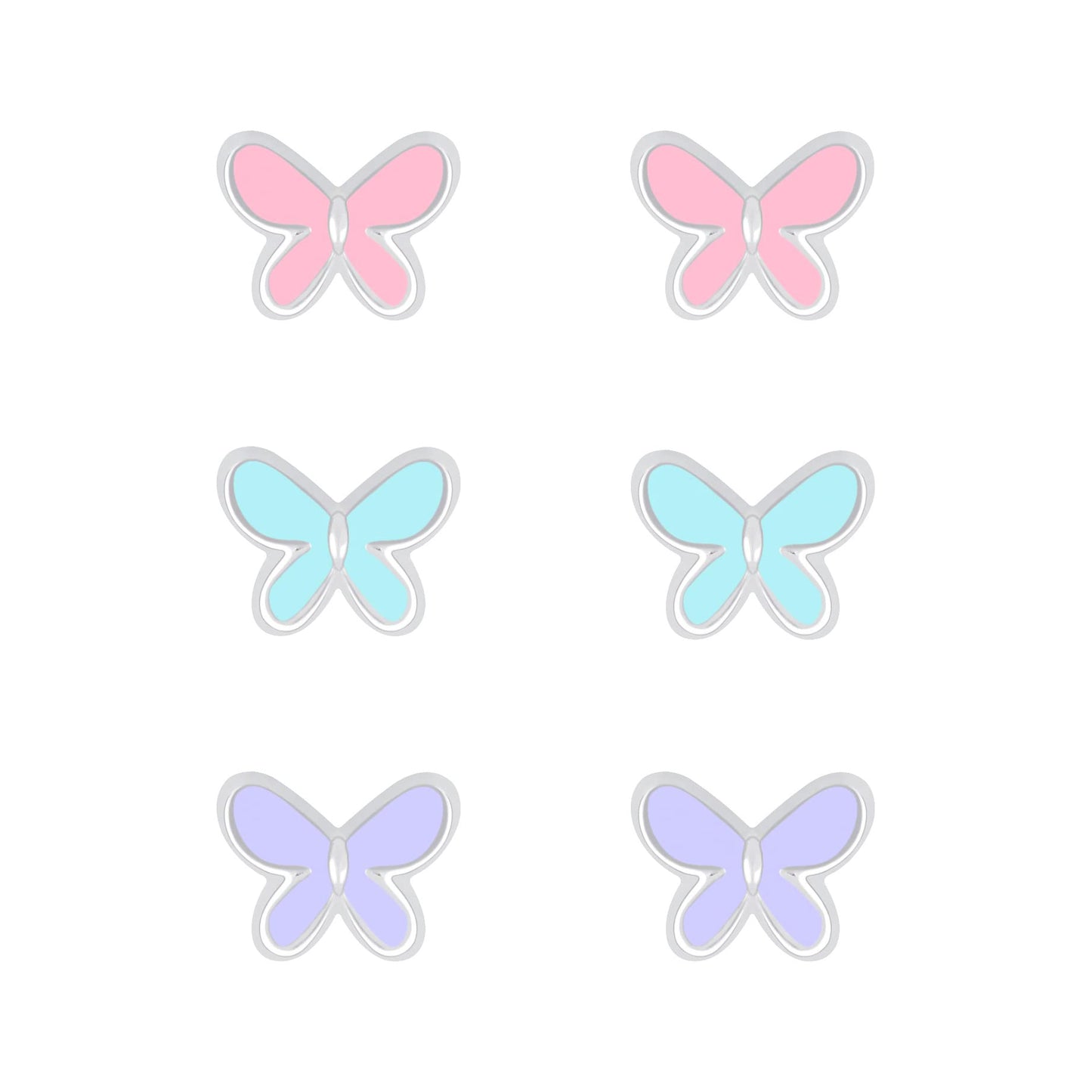 Raajsi by Yellow Chimes 925 Sterling Silver Stud Earrings for Girls & Kids Melbees Kids Collection Butterfly Design | Birthday Gift for Girls Kids | With Certificate of Authenticity & 6 Month Warranty