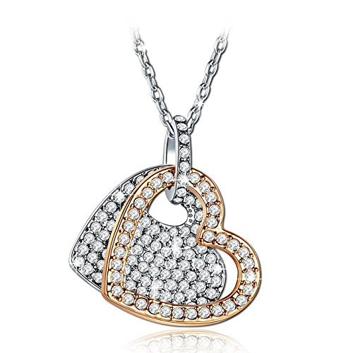 YELLOW CHIMES Swarovski Elements Crystal Alloy Inseparable Hearts Lovers Pendant for Women & Girls…