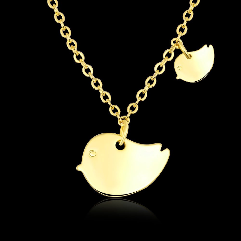 Yellow Chimes Mother Daughter Love Birds 18K Gold Plated Pendant for Girls and Women