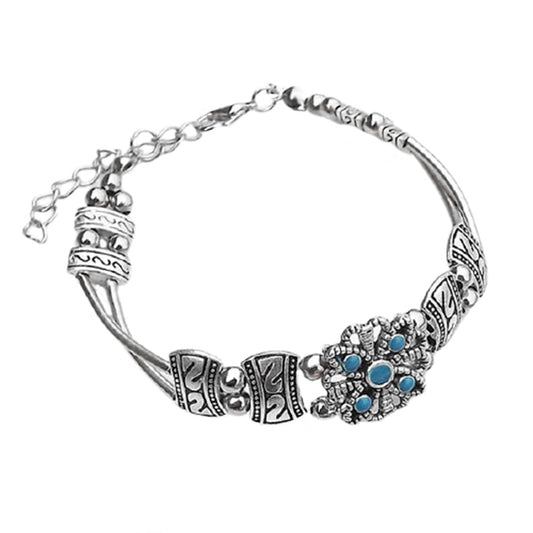 Kairangi Oxidised Bracelet for Women Afghani Craft Work Ethnic Silver Oxidised Charm Bracelet for Women and Girls