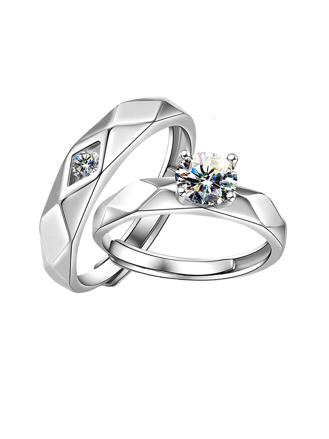 Nilu's Collection 925 Sterling Silver Imperial Romantic Couple Ring| W