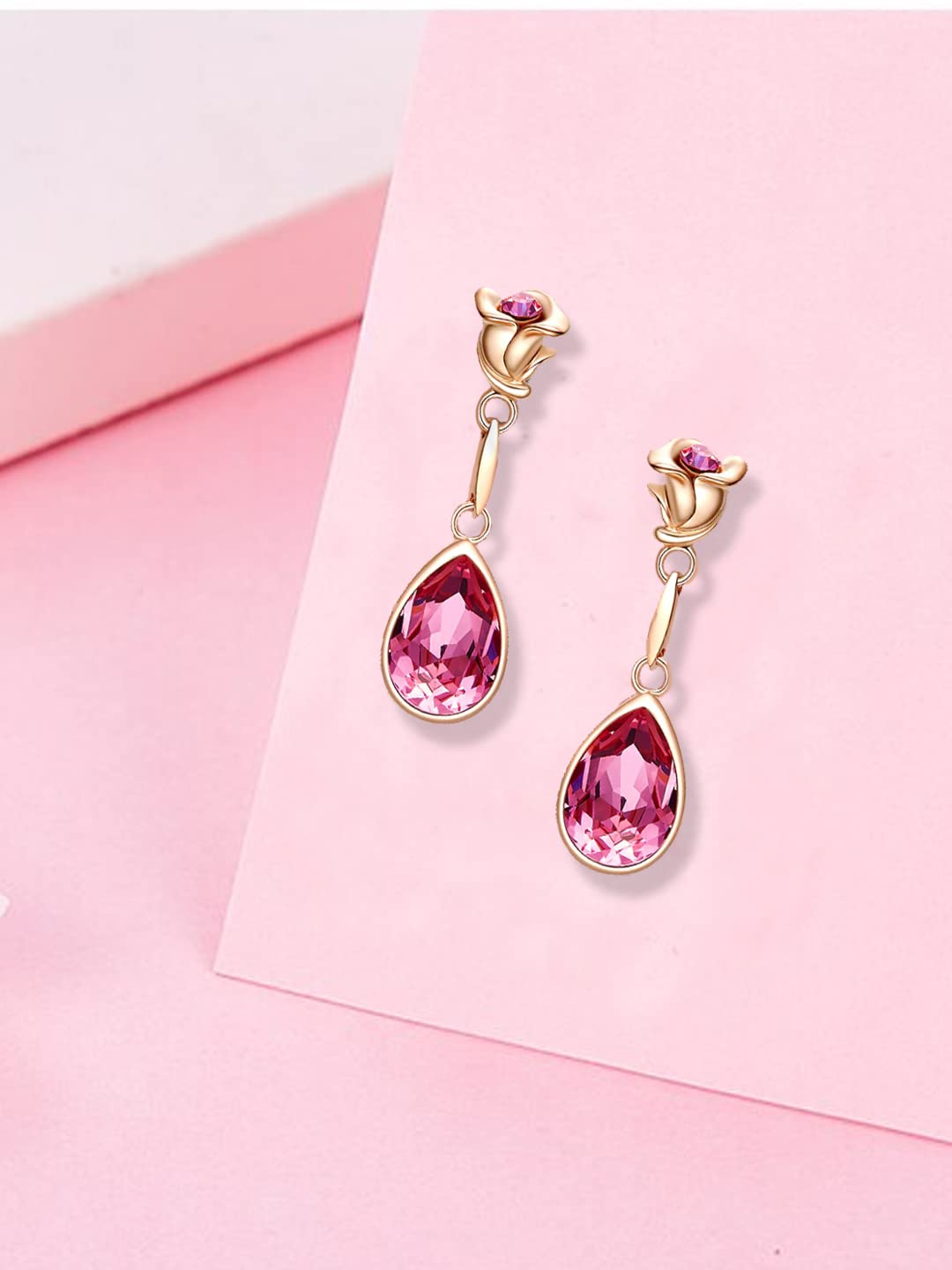 Pink Earrings in 18K Yellow Gold – D'amati Fine Jewelry