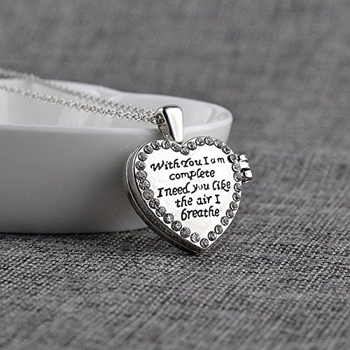 YELLOW CHIMES Love Message Heart Crystal Locket Pendant for Girls and Women