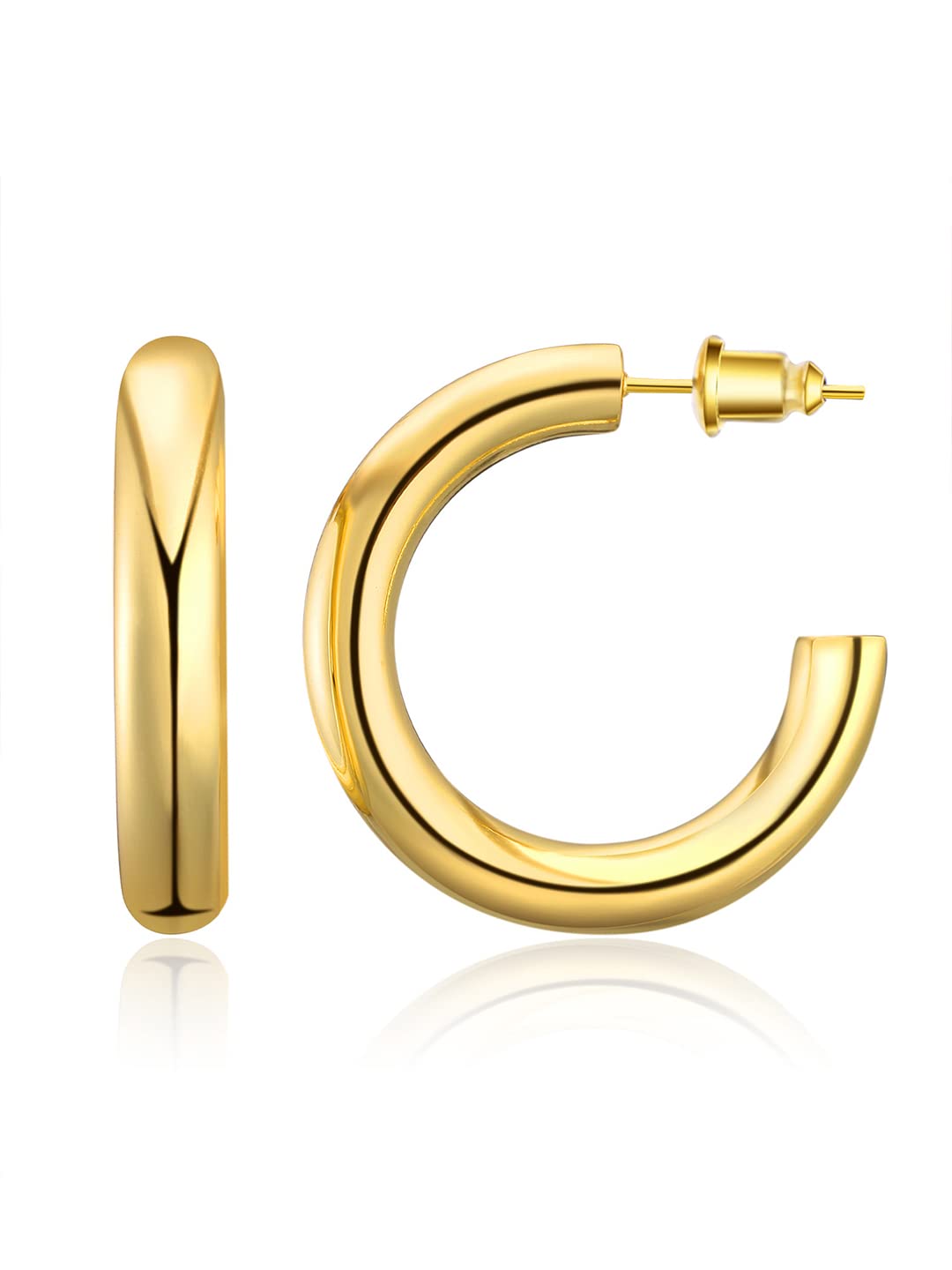 Kairangi Hoop Earrings for Women Gold Plated Half Hoop Earring for Women and Girls