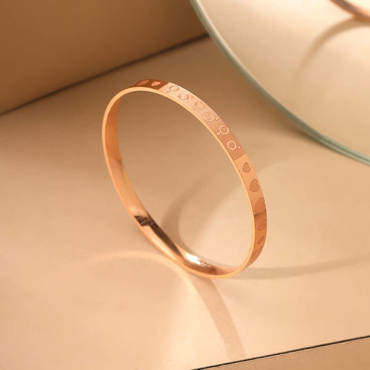 Yellow Chimes Bangles for Women & Girls Traditional Rose Gold Bangles for women Rose Gold Plated Bangles for Girls | Heart Designed Bangles | Birthday Gift For girls & women Anniversary Gift for Wife