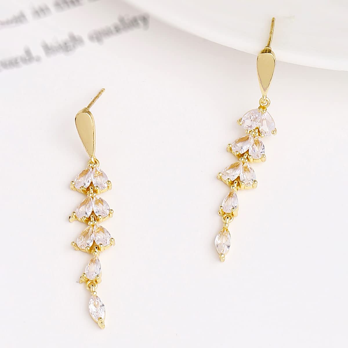 Yellow Chimes Earrings For Women Gold Toned Teardrop Shaped Sparkling Crystal Studded Dangler Earrings For Women and Girls