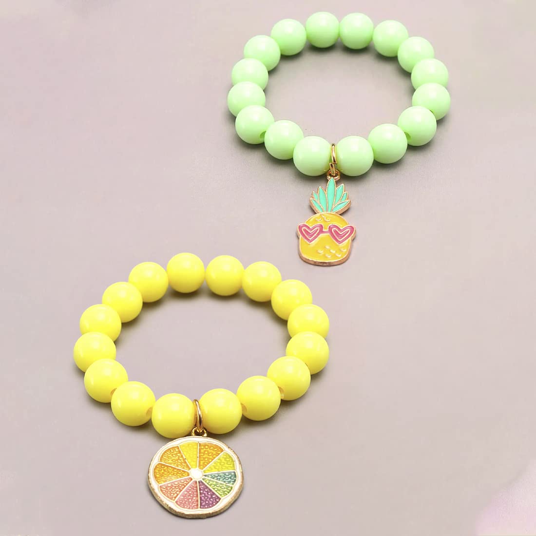 Melbees by Yellow Chimes Bracelet for Girls Kids Charm Bracelets for Girls | Combo of 2 Pcs Candy Colors Beads Bracelet For Girls kids | Birthday Gift For Kids and Girls