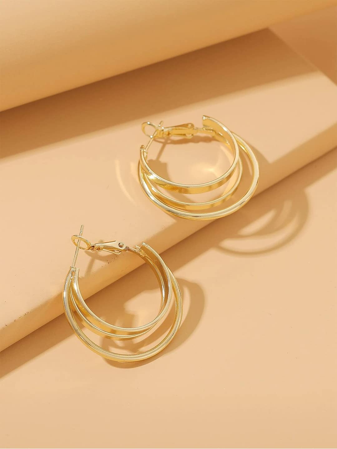 Yellow Chimes Earrings for Women and Girls Hoop Earrings for Girls | Gold Toned Layered Hoop Earrings | Birthday Gift for girls and women Anniversary Gift for Wife