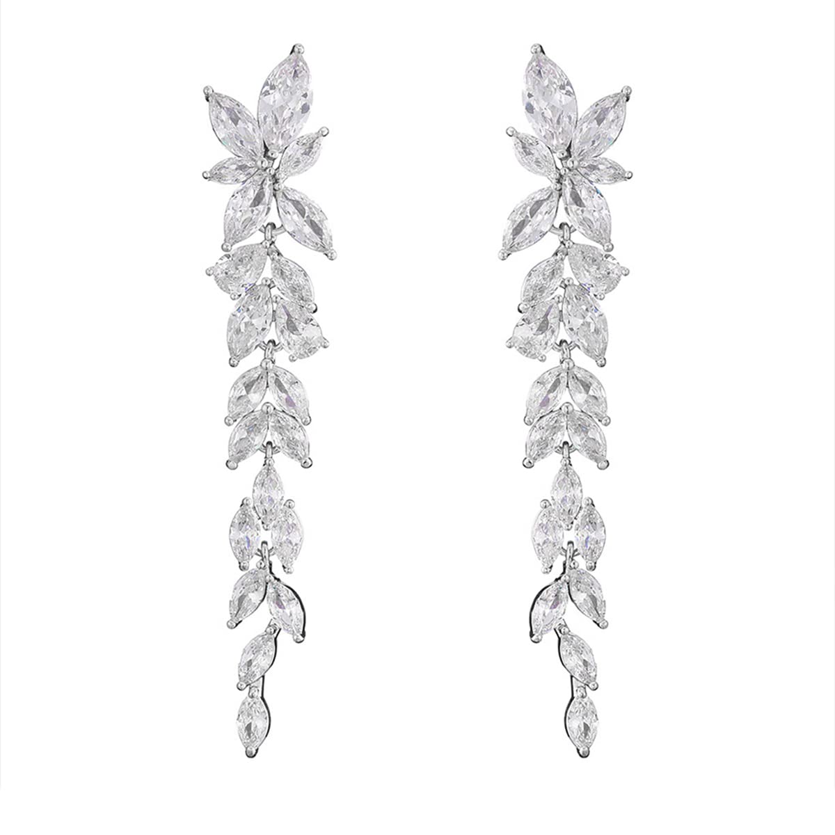 Yellow Chimes Dangler Drop Earrings for Women White Crystal Flower Designed Dangler Drop Earrings for Women and Girls