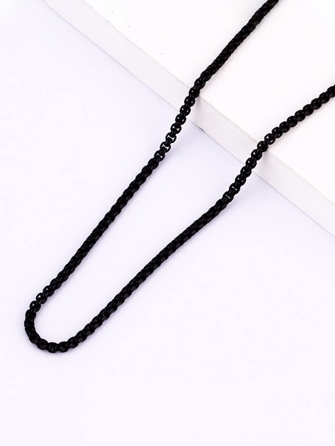 Yellow Chimes Chain for Men and Boys Black Neck Chain for Men | Stainless Steel Chains for Men | Birthday Gift for Men and Boys Anniversary Gift for Husband