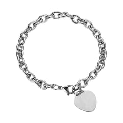 Yellow Chimes Bracelet for Women Stainless Steel Silver Plated Chain Heart Charm Bracelet for Women and Girls Valentine Gift for Girls