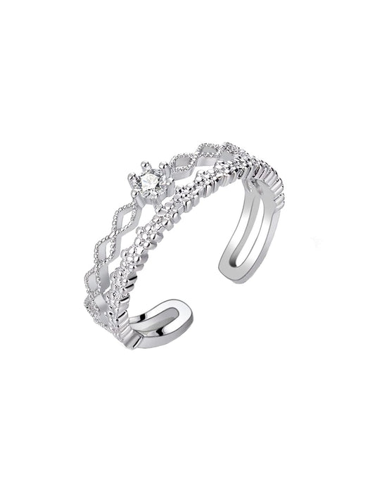 Yellow Chimes Rings for Women and Girls Silver Ring | Adjustable Crystal Rings Silver Toned Finger Ring for Women | Birthday Gift For girls and women Anniversary Gift for Wife