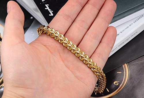 Yellow Chimes Gold Plated Chain Steel Bracelet for Men (Golden) (YCSSBR-671MEN-GL)